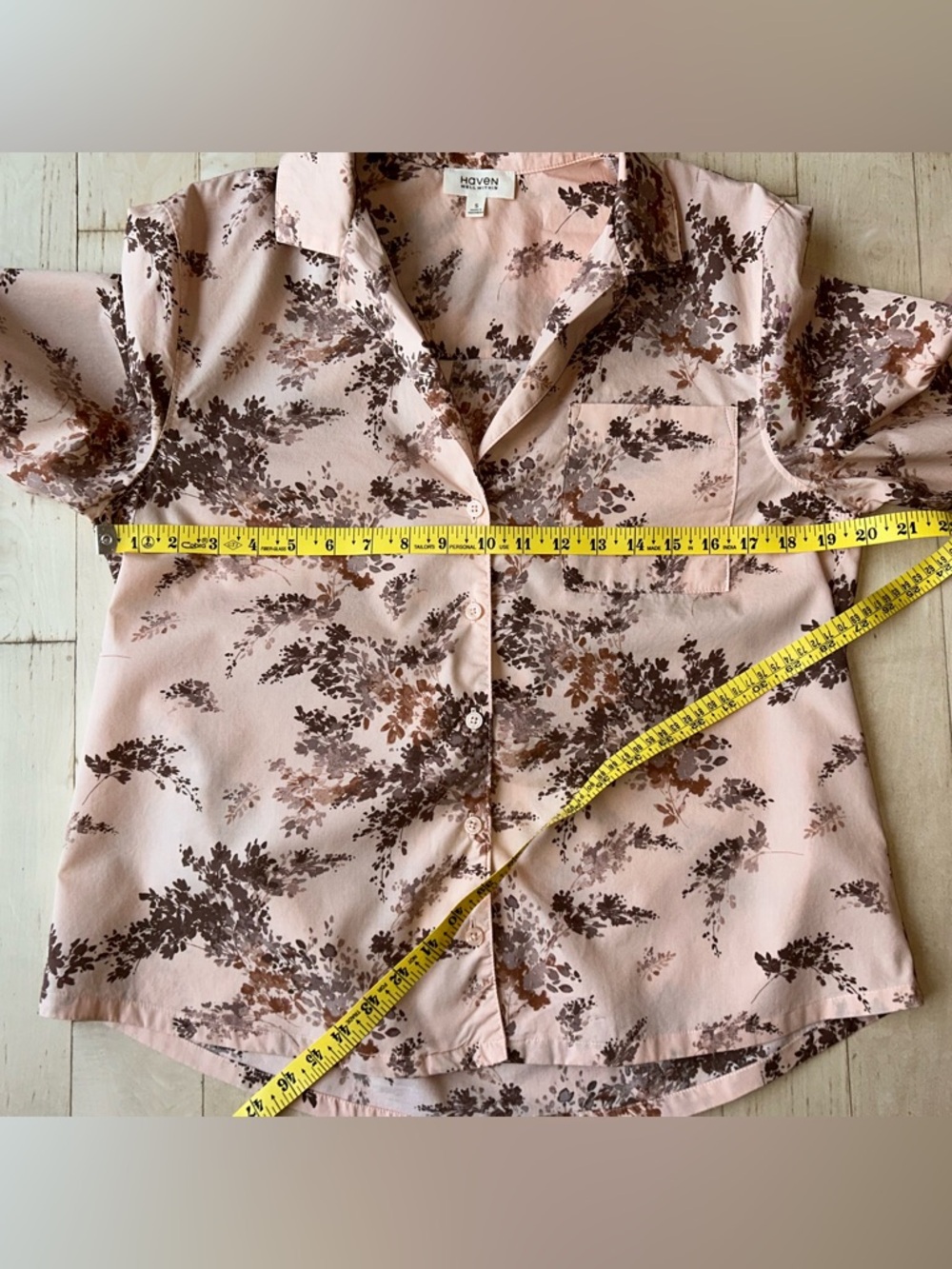 Haven Well Within Organic Cotton Poplin Pajamas Painted Rose Print Size Small - Picture 7 of 16